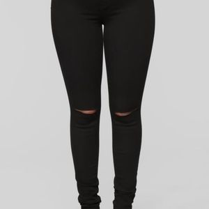 3X Fashion Nova Canopy Jeans Slit Knee Distressed